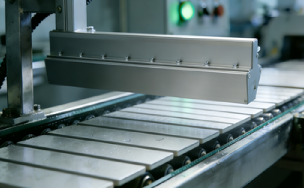 General-purpose conveyor line post-cleaning water removal scenario.png